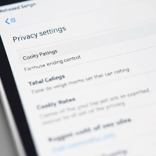 Una imagen de la configuración de privacidad en un dispositivo, mostrando las opciones de cookies.